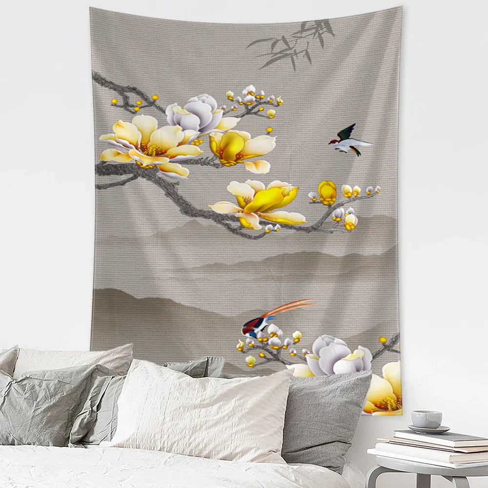 DecorBites™ Flying Crane Wall Hanging Tapestry for Home Retro Wall Decor