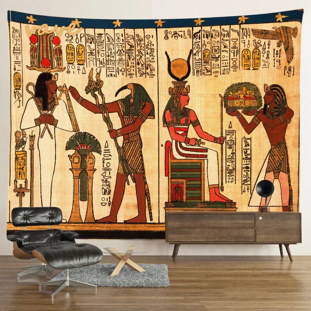 DecorBites™ Egyptian Mandala Tapestry Wall Hanging for Bohemian Hippie Room Decor