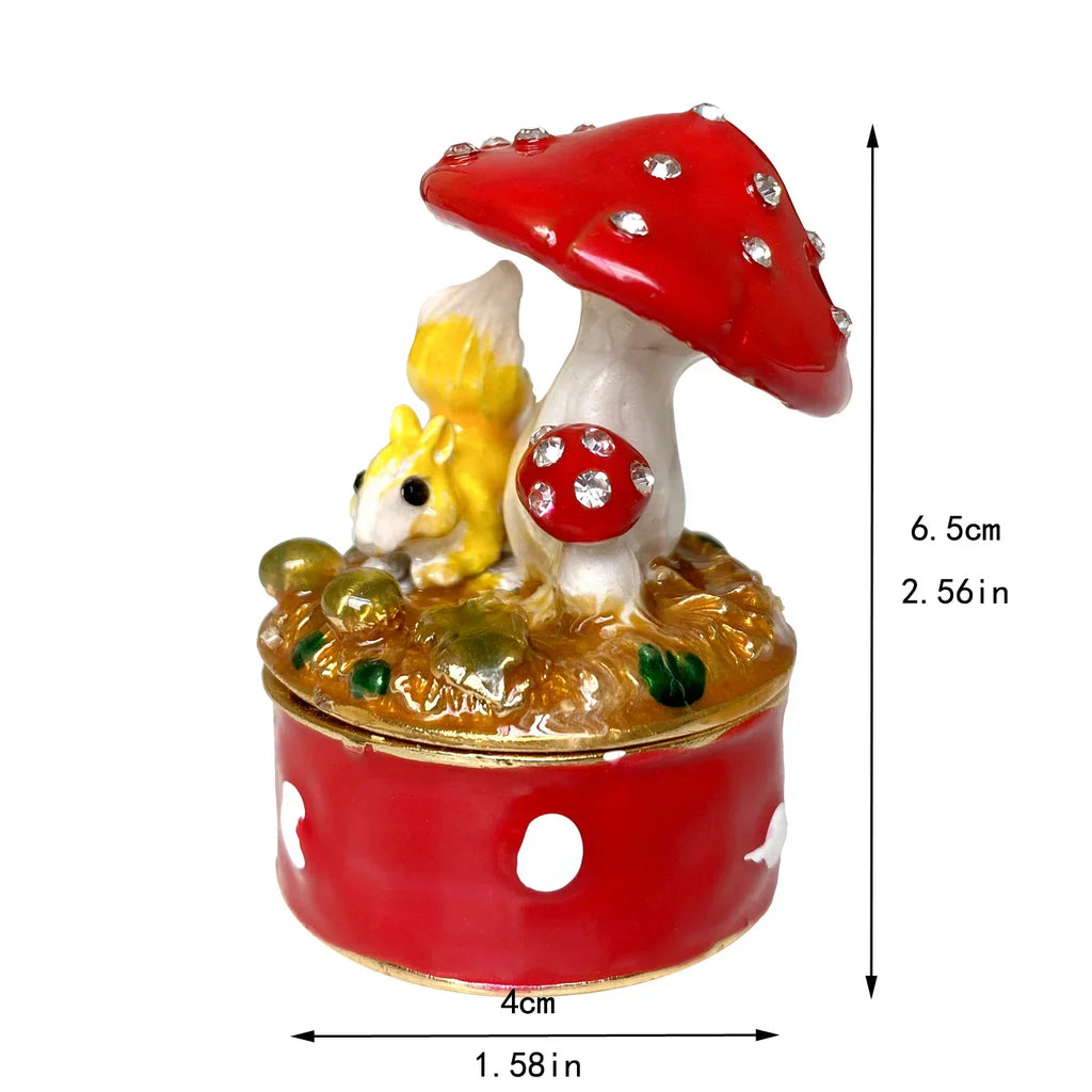DecorBites™ Crystal Animal Figurines Trinket Box Hand Painted Ring Holder Dresser Decor Wedding Gift
