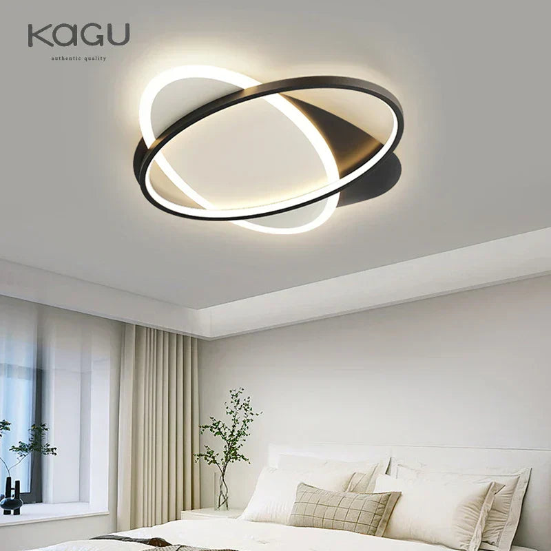 ثريا LED من DecorBites™: إضاءة عصرية باللونين الأسود والأبيض لغرفة المعيشة وغرفة الدراسة