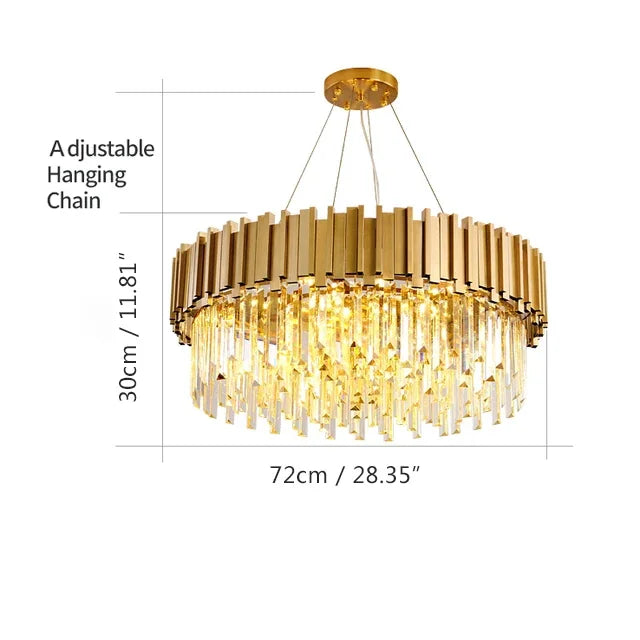ثريات كريستال ذهبية وسوداء من DecorBites™ بإضاءة LED للسكن الفاخر والضيافة