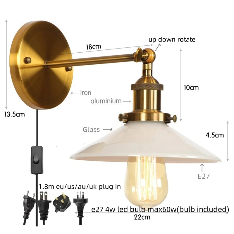 DecorBites™ LED Wall Lights: White Class Fixtures for Kitchen, Reading, Bedside Lamparas