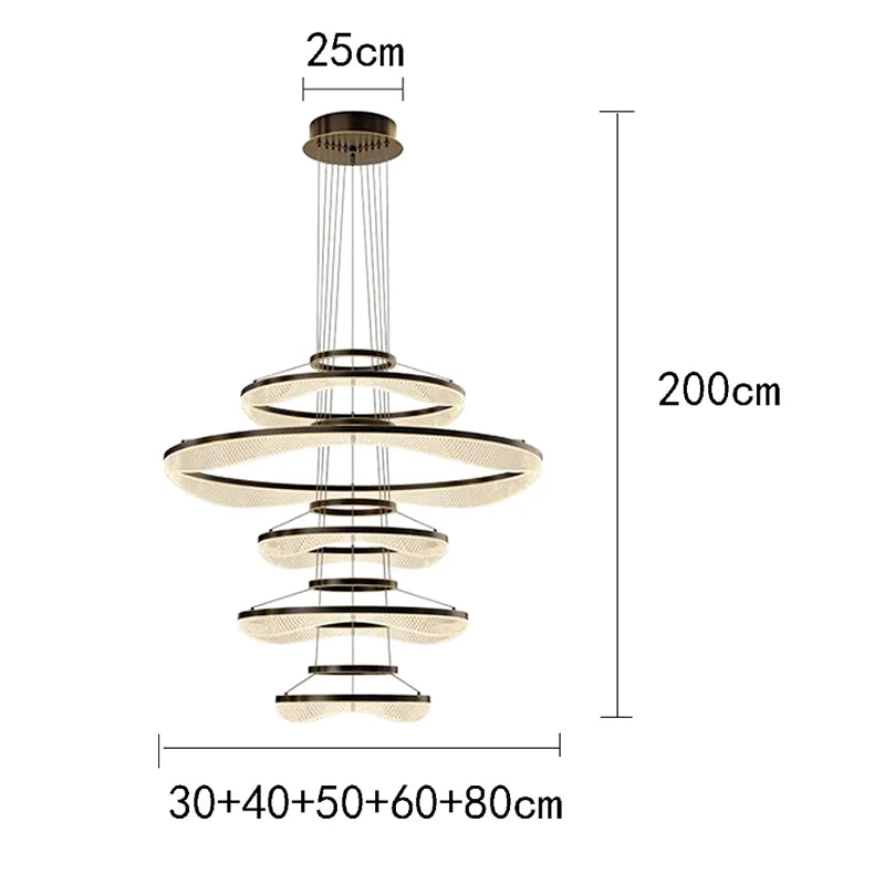 Modern Sculptural Ring Pendant Light Chandelier