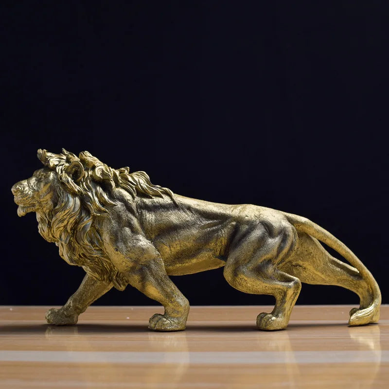 DecorBites™ Lion Crown Statue: Abstract Animal Sculpture for Home Décor & Gifts