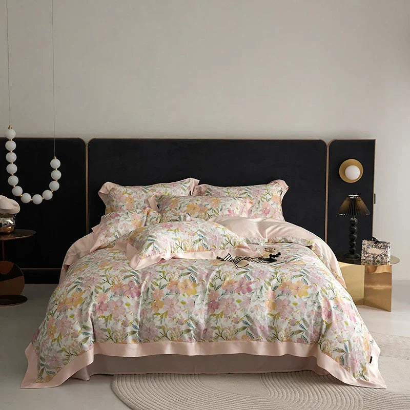 DecorBites™ Eucalyptus Fiber Bedding Set: Duvet Cover, Bed Sheet, Fitted Sheet, Pillowcases