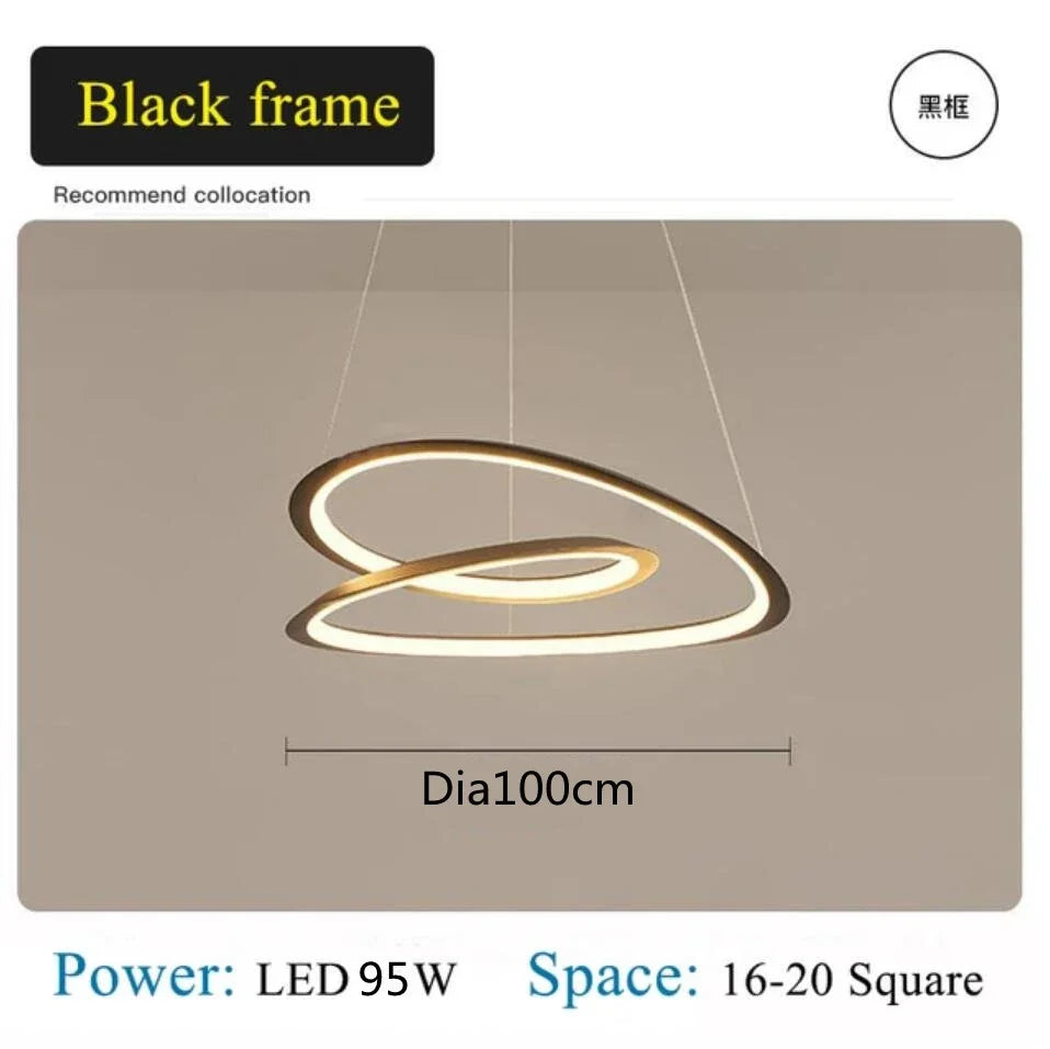 ثريا Kepler LED مستديرة من DecorBites™ لديكور غرفة المعيشة، مصباح معلق أبيض