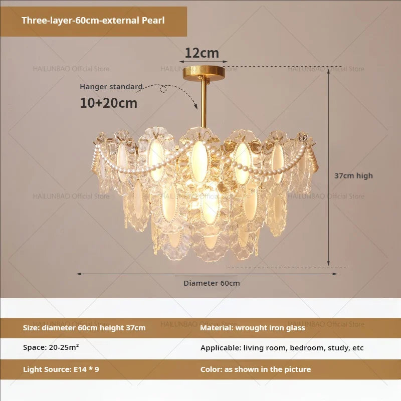 DecorBites™ Cream Wind Crystal Chandelier - Elegant French Design for Luxury Living Spaces