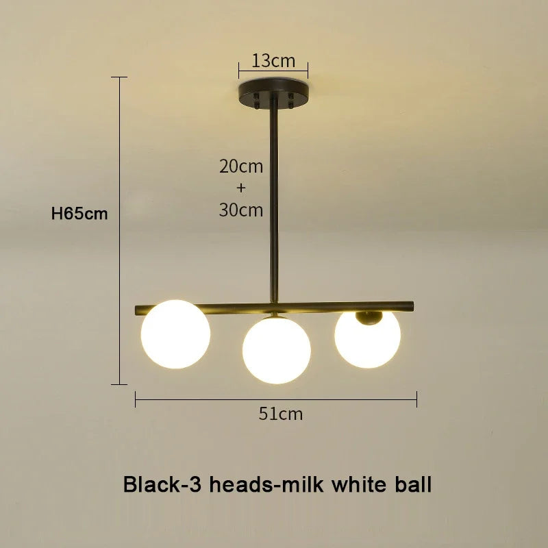 DecorBites™ Glass Ball Pendant Chandeliers LED Hanging Lights for Home Decor
