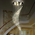 DecorBites™ Crystal Ball Spiral Chandelier: Luxury LED Hanging Light Fixture