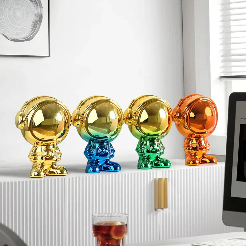 تمثال رائد فضاء من DecorBites™ تمثال رائد فضاء حديث لتزيين المكاتب هدية يدوية