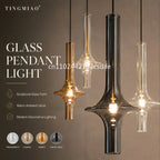 Postmodern Nordic Glass Pendant Light in White or Gray