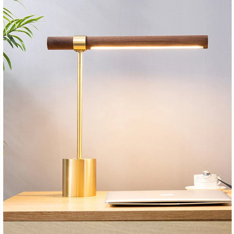 DecorBites™ LED Wood Table Lamp Modern Design for Home, Living Room, Bedroom - Italy Designer