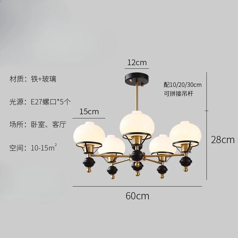DecorBites™ French Bauhaus Medieval Ceiling Chandelier for Bedroom and Study Room