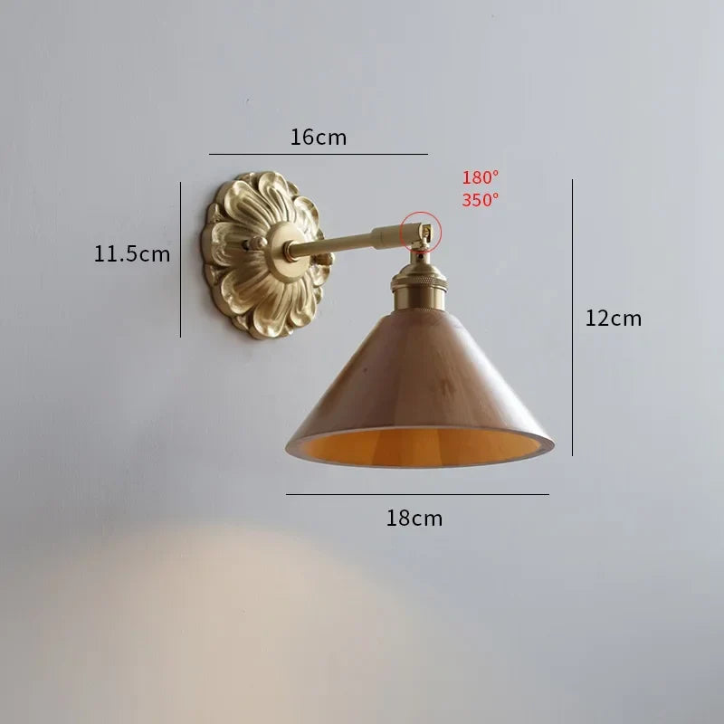 Applique murale LED DecorBites™ en verre vert avec base en cuivre pour chambre et salon