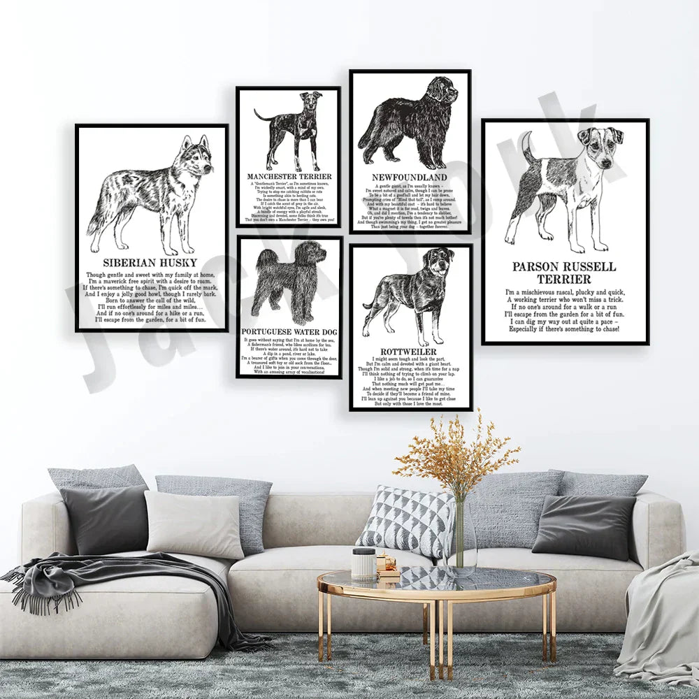 مجموعة ملصقات الشعر للكلاب من DecorBites™: فيزلا، بوميرانيان، مانشستر تيرير، والمزيد