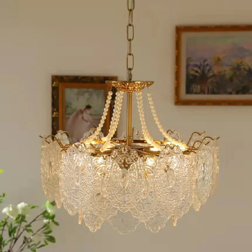 ثريا DecorBites™ الزجاجية الشفافة بتقنية LED: تصميم فرنسي عصري لغرفة المعيشة، غرفة النوم، المطبخ.