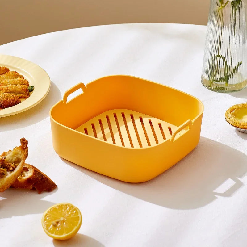 DecorBites™ Air Fryer Oven Baking Tray Chicken Basket Mat Silicone Pot Grill Pan