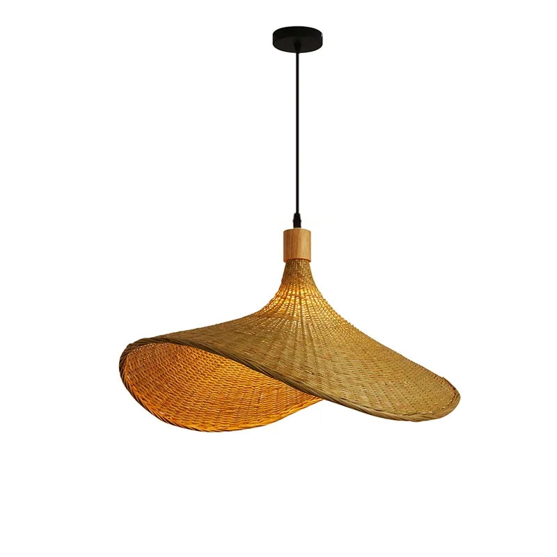 DecorBites™ Bamboo Wicker Chandelier Ceiling Hanging Lamp Dining Room Pendant Light