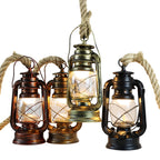 Vintage Hemp Rope Lantern Pendant Light