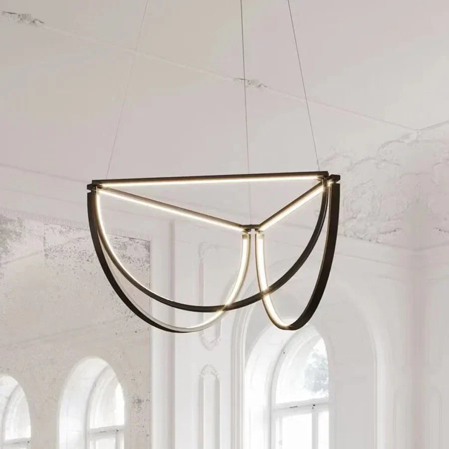 DecorBites™ ثريا ذهبية بإضاءة LED داخلية لغرفة المعيشة وغرفة النوم