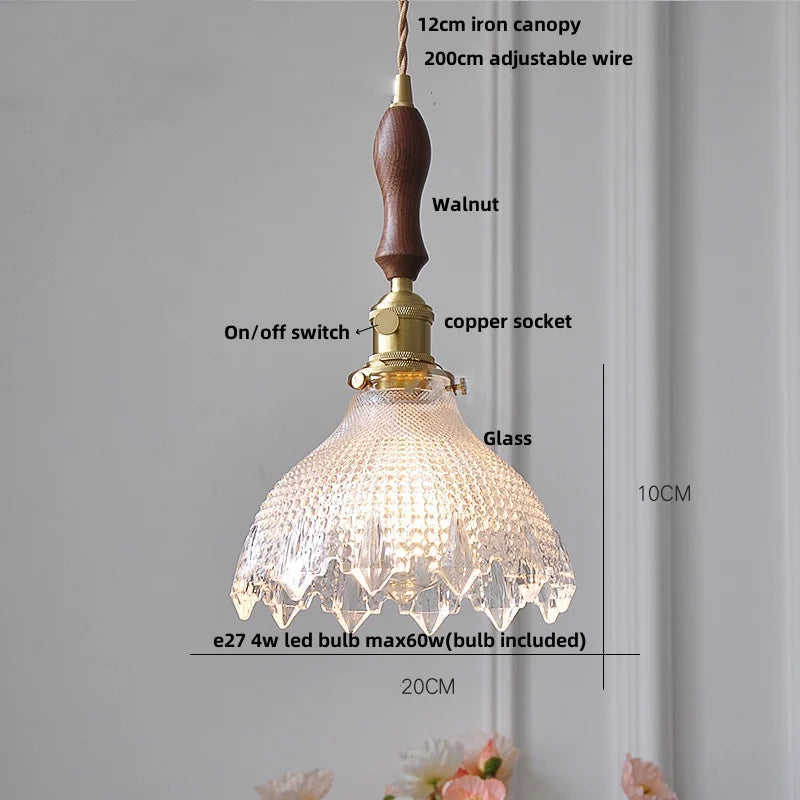 DecorBites™ Glass LED Pendant Light Fixture for Modern Home Decor