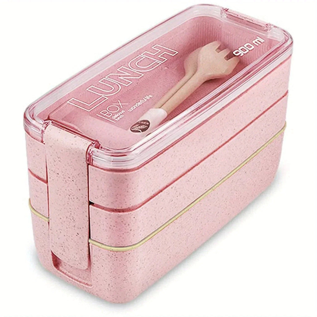 DecorBites™ 3-Layer Kids Bento Box Lunchbox, Microwave Safe Food Container, 900ML