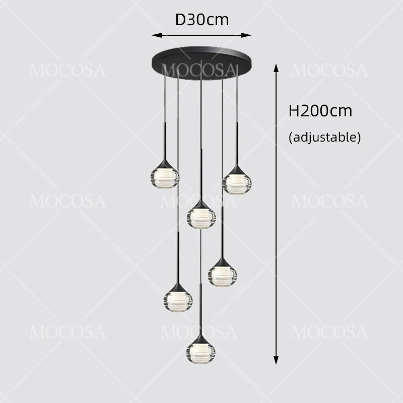 Black Water Drop Acrylic LED Pendant Light