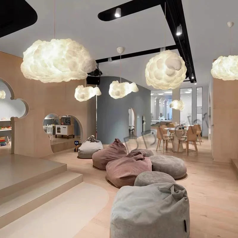 DecorBites™ Cloud Ceiling Chandelier Cotton Lampshade - Elegant Lighting for Home & Store