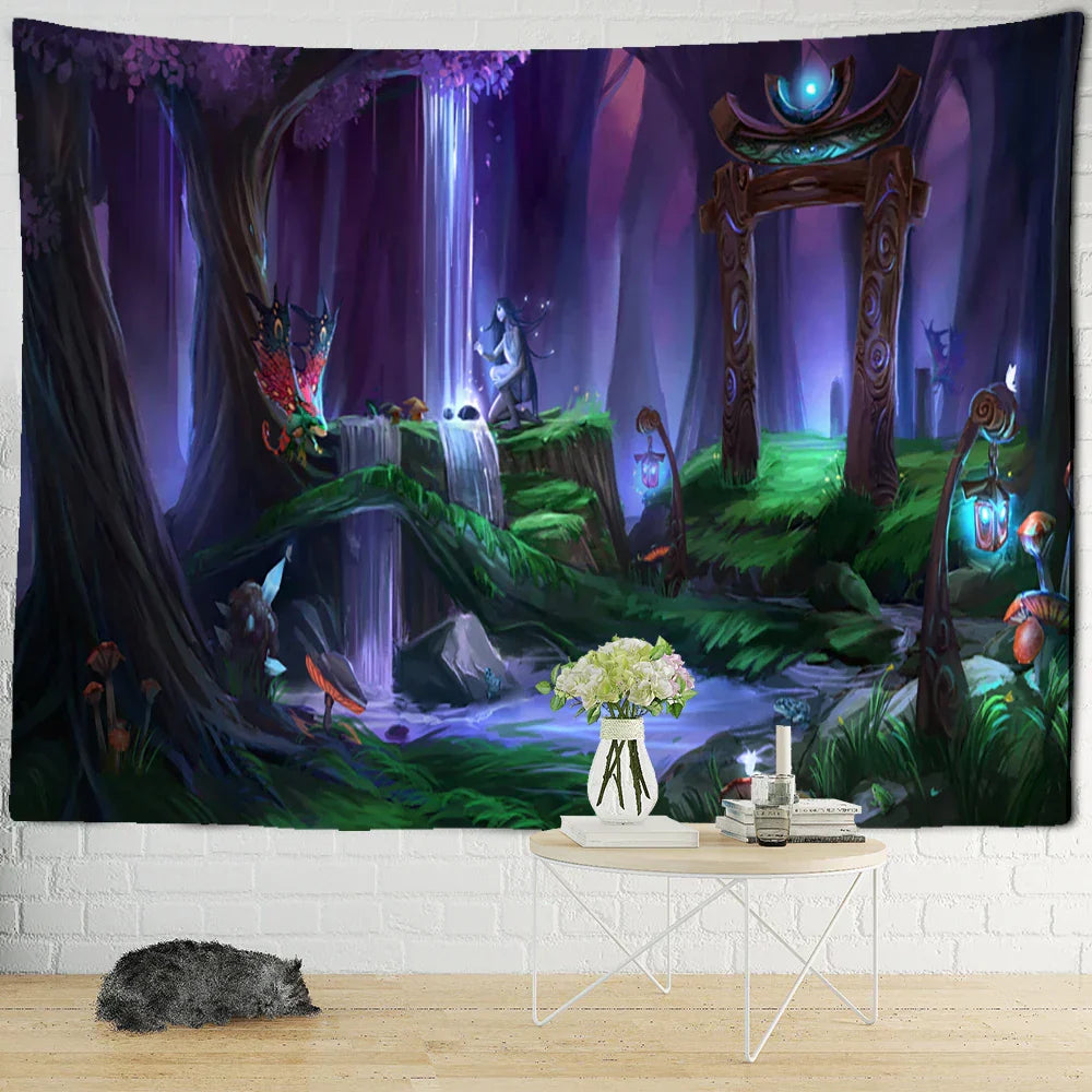DecorBites™ Dinosaur Age Tapestry Wall Hanging Abstract Art Animal Psychedelic Mystery Tapiz