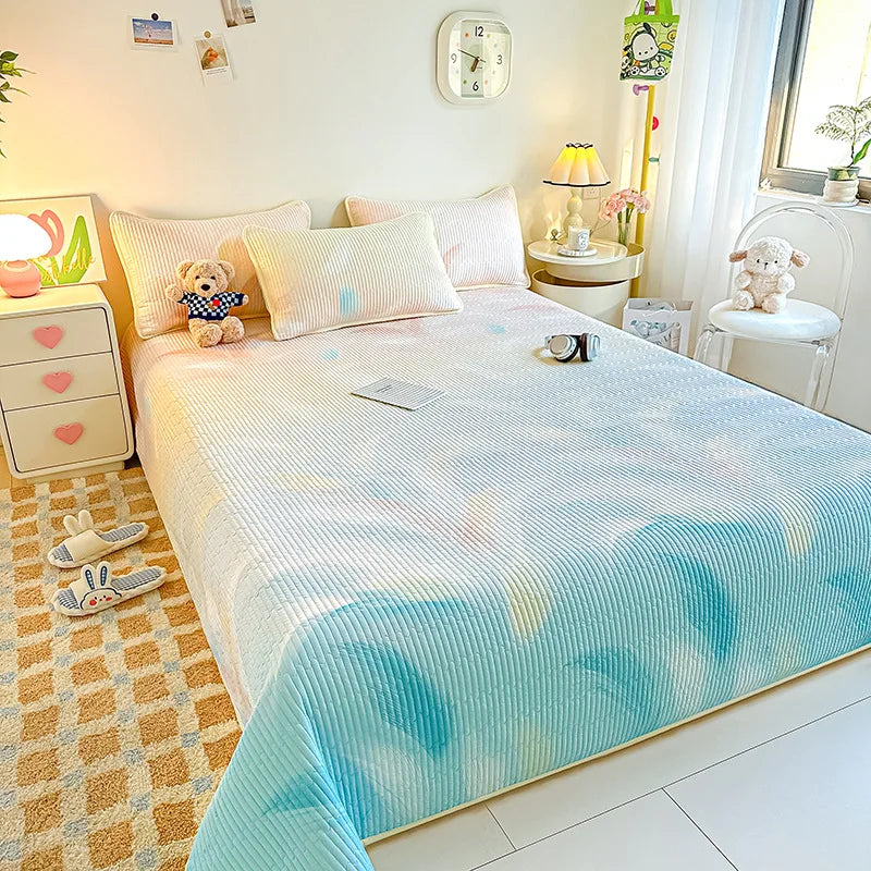 مفرش سرير فردي من DecorBites™ Dreamy Gradient: مانع للانزلاق، مرتبة مبطنة سميكة للاستخدام في الفصول الأربعة