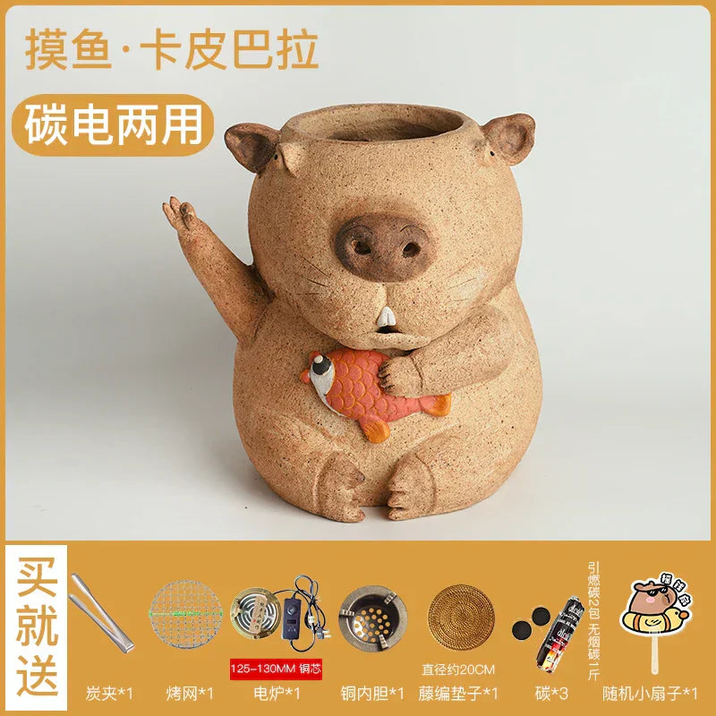 DecorBites™ Handmade Refractory Carbon Oven Surrounding Stove Electric Ceramic Stove