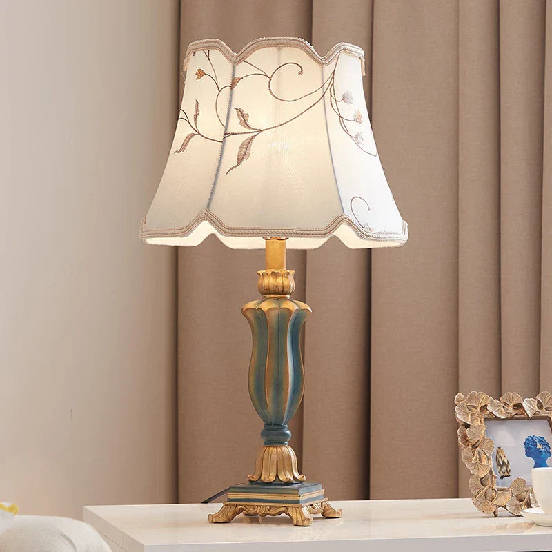 DecorBites™ Country Pastoral Desk Lamp Retro Style for Bedroom and Living Room Decor.