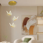 Modern Gold Butterfly 3-Light Metal Pendant Light