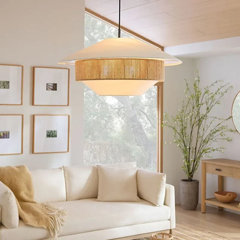 DecorBites™ ثريا حبل القنب الياباني للمطبخ وغرفة النوم والفنادق - ديكور منزلي بسيط