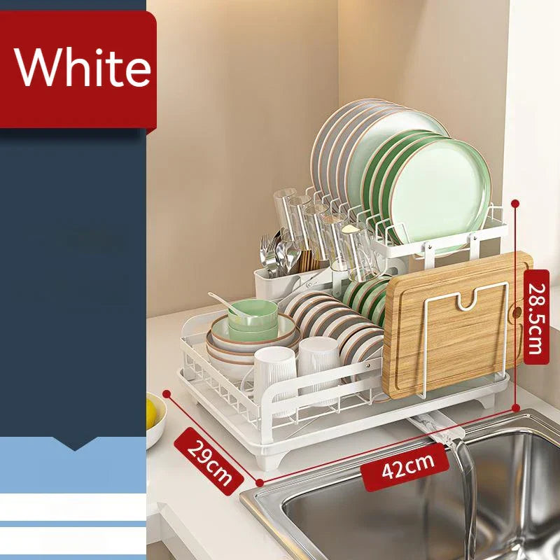DecorBites™ Kitchen Bowl Rack & Utensil Holder with Drainboard and Knife Slots