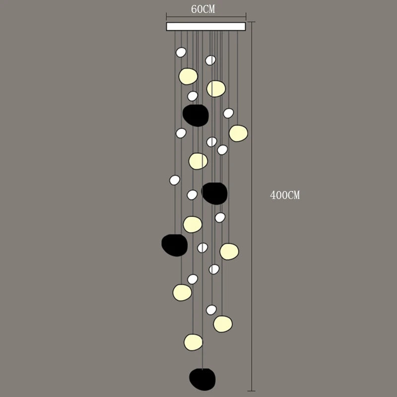 Modern Acrylic Staircase Multi-Light Pendant Chandelier