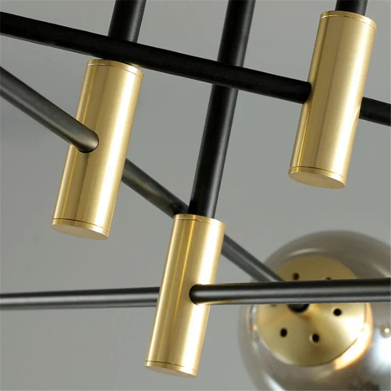 DecorBites™ Glass Ball LED Chandelier Ceiling Light for Living Room and Kitchen