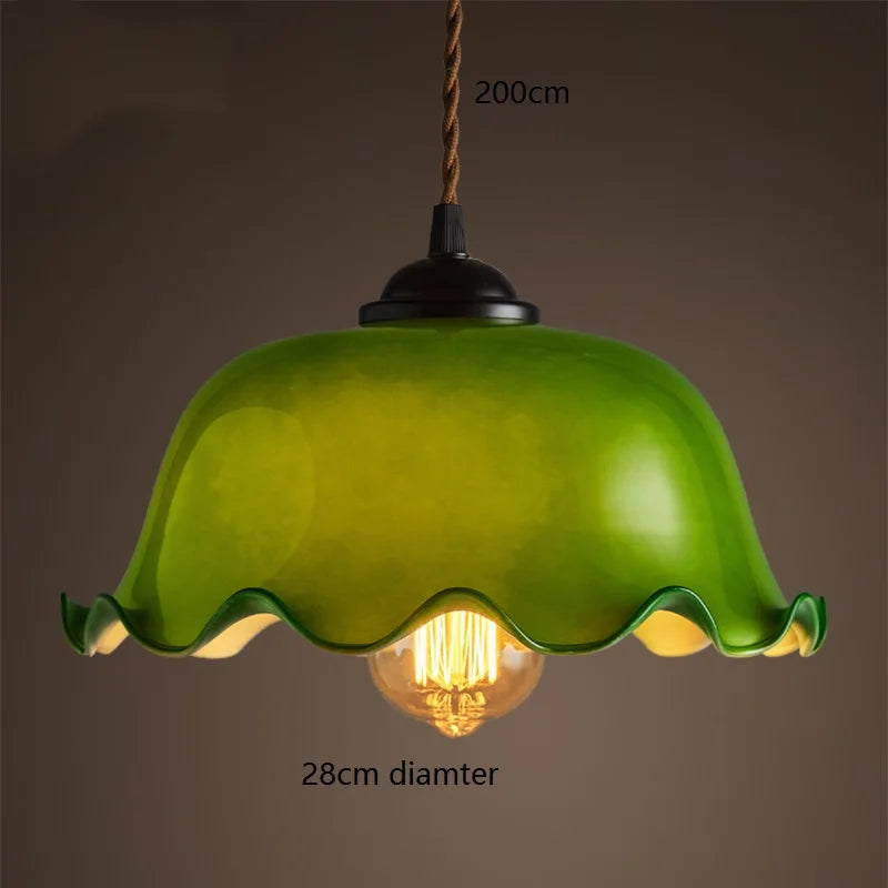 مصباح قلادة DecorBites™ LED الزجاجي الأخضر للمنزل والمطعم والبار والديكور على طراز الدور العلوي.