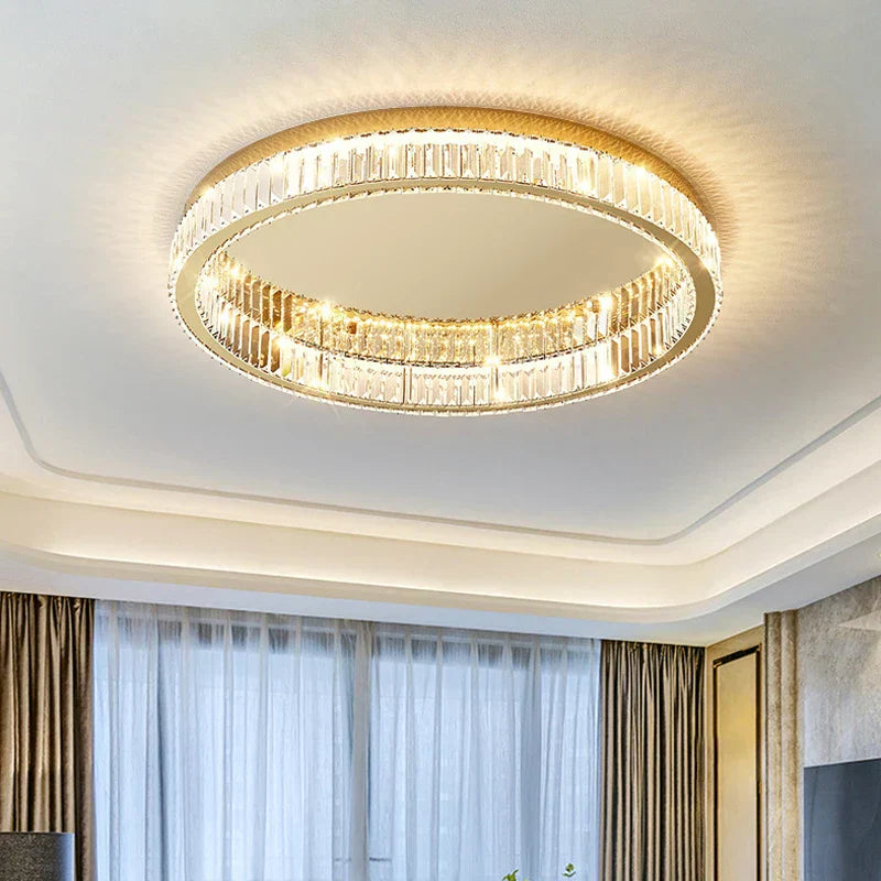 DecorBites™ Crystal LED Ceiling Chandelier for Home Living Room Bedroom Lighting