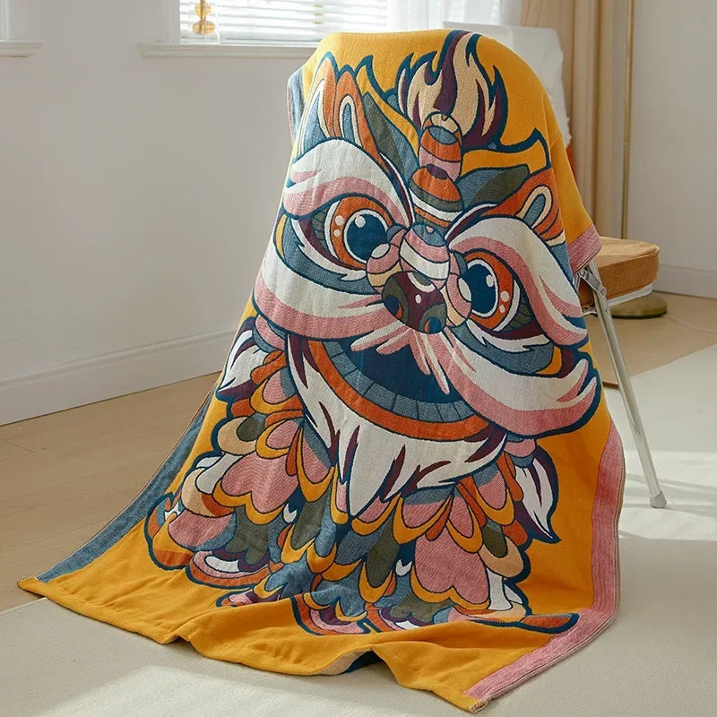 DecorBites™ Cotton Gauze Bath Towel - Soft & Absorbent Ethnic Style Wrap