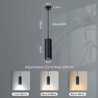 Modern Black Aluminum Cylindrical Pendant Light
