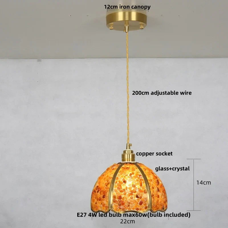 DecorBites™ Crystal Glass LED Pendant Light Fixture for Kitchen Dining Room Bar Luxury Art Decor