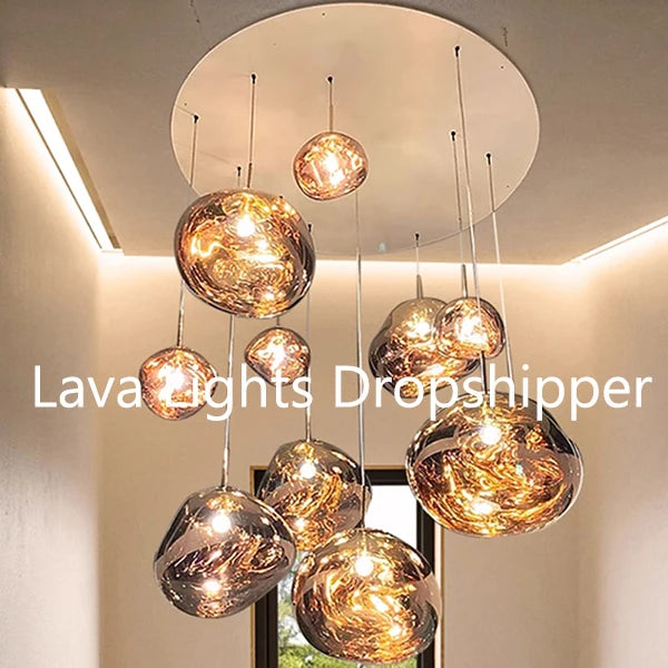 Nordic Lava Pendant Light in Plated PVC Finish