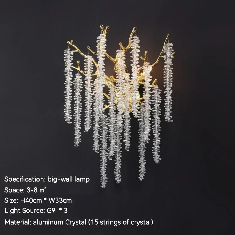 DecorBites™ Crystal Metal Chandelier: Elegant Luxury Hanging Lamp for Home Hotel Decor