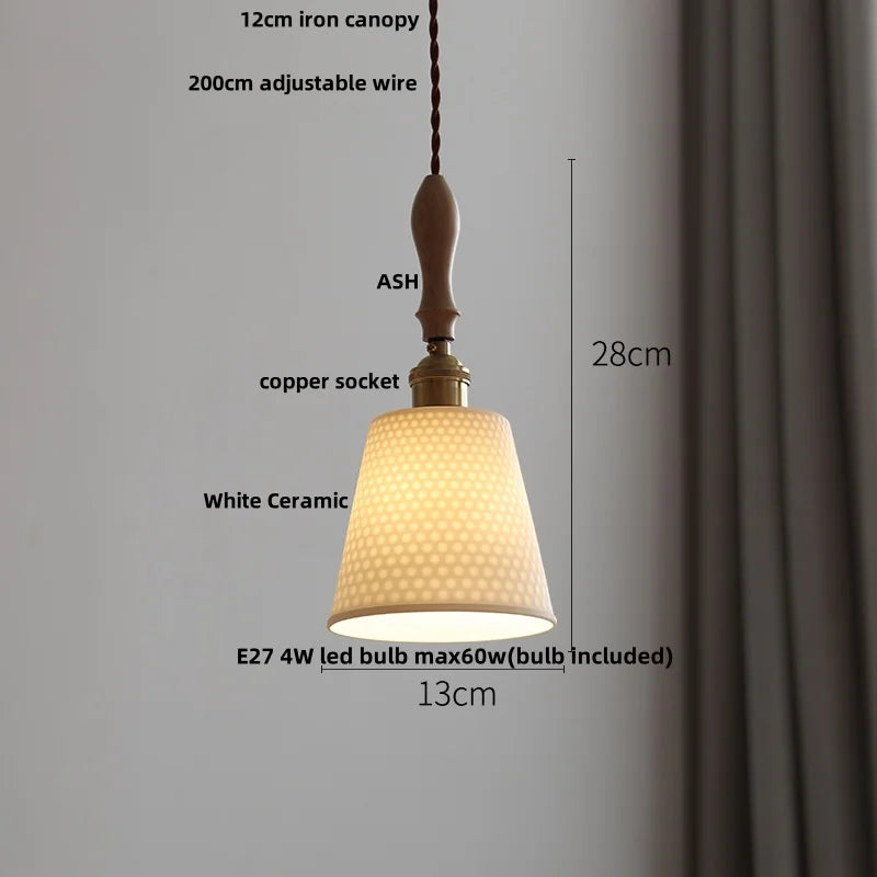 DecorBites™ Ceramic LED Pendant Lamp | Nordic Modern Design | Adjustable Hanging Light