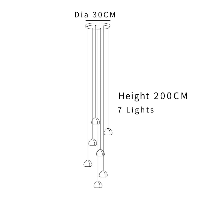 DecorBites™ Crystal Ball Chandelier: Modern LED Stair Chandelier for Living Room and Kitchen
