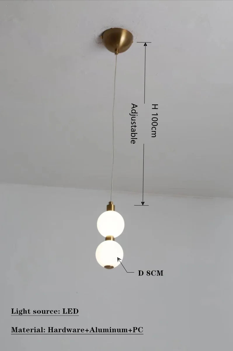 Nordic Magic Bean Round Gold Pendant Light