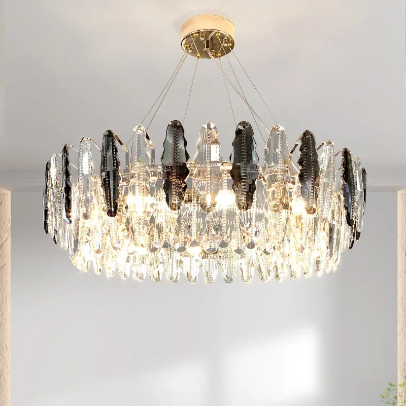 DecorBites™ Diamond Crystal Chandelier Pendant Lamp LED Lighting for Elegant Living Room