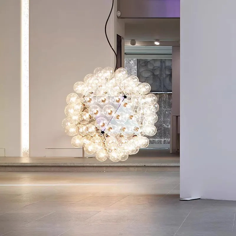 ثريا الهندباء LED G4 زجاجية شفافة DecorBites™ - أجزاء معدنية ذهبية/فضية/سوداء