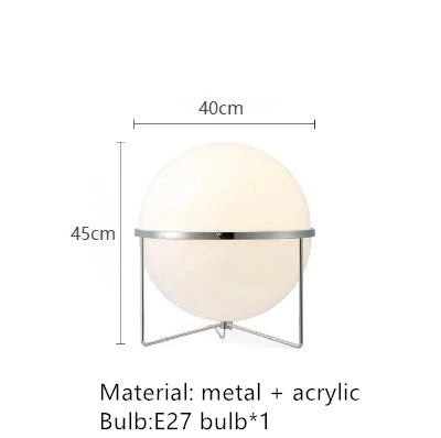 مصباح أرضي LED DecorBites™ من المعدن الكرومي لغرفة المعيشة مع كرة أكريليك بيضاء